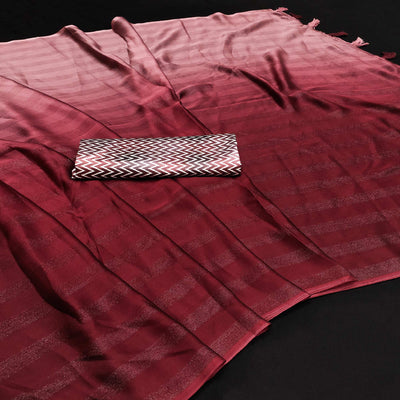 Maroon Woven Art Silk Saree With Tassels