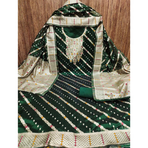 green-floral-woven-banarasi-silk-dress-material-3