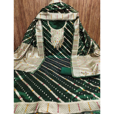 green-floral-woven-banarasi-silk-dress-material-3
