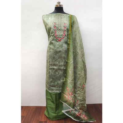 green-embroidered-art-silk-dress-material-2