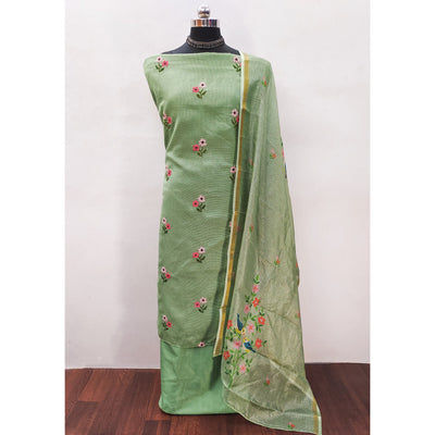 green-floral-embroidered-kota-doria-dress-material-3