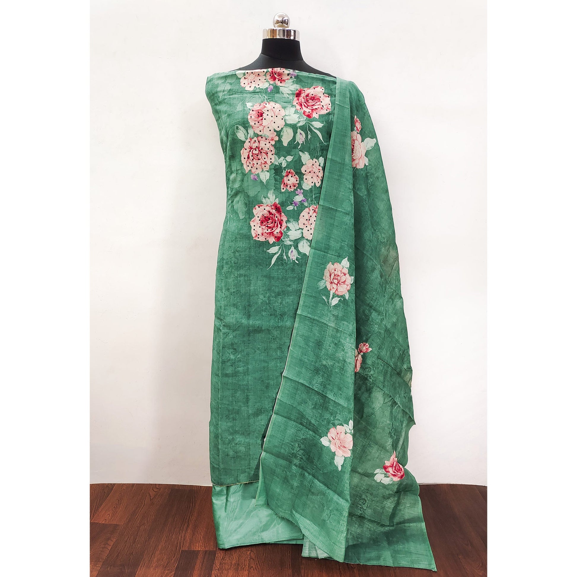 green-floral-printed-chanderi-dress-material-4