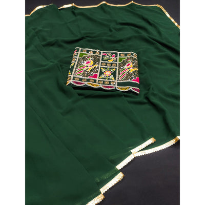 green-solid-georgette-saree-with-sequins-border