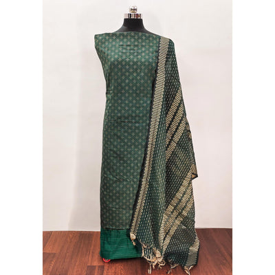 green-woven-pure-cotton-dress-material-1