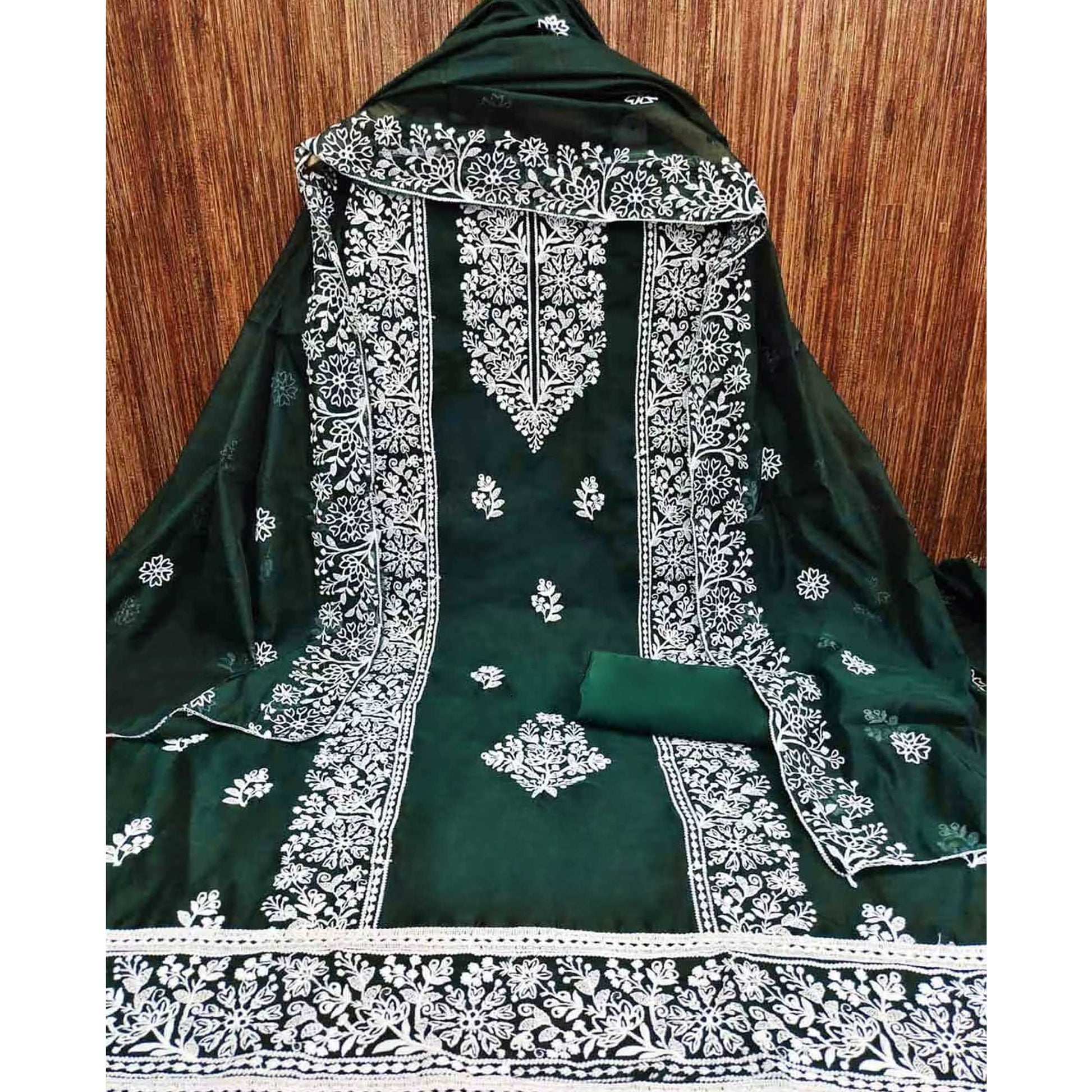 green-floral-embroidered-chanderi-silk-dress-material