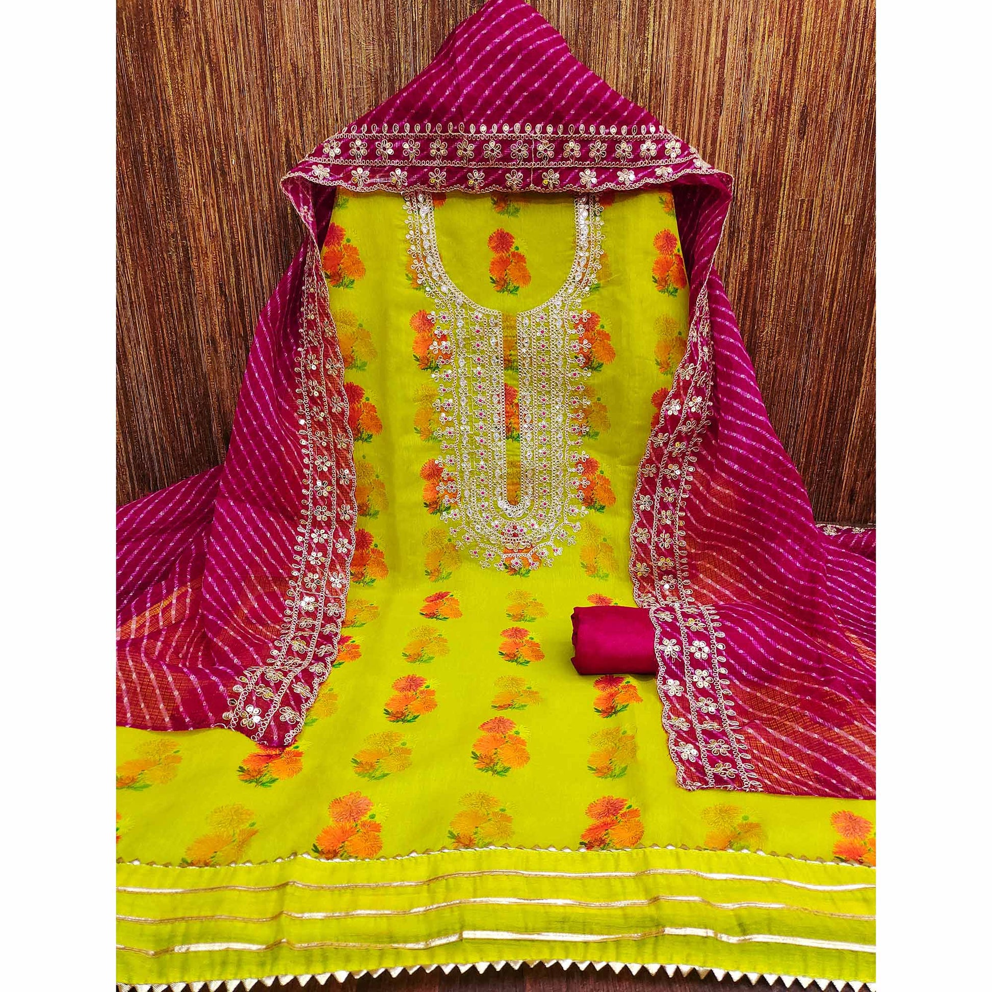 green-floral-printed-chanderi-dress-material-5