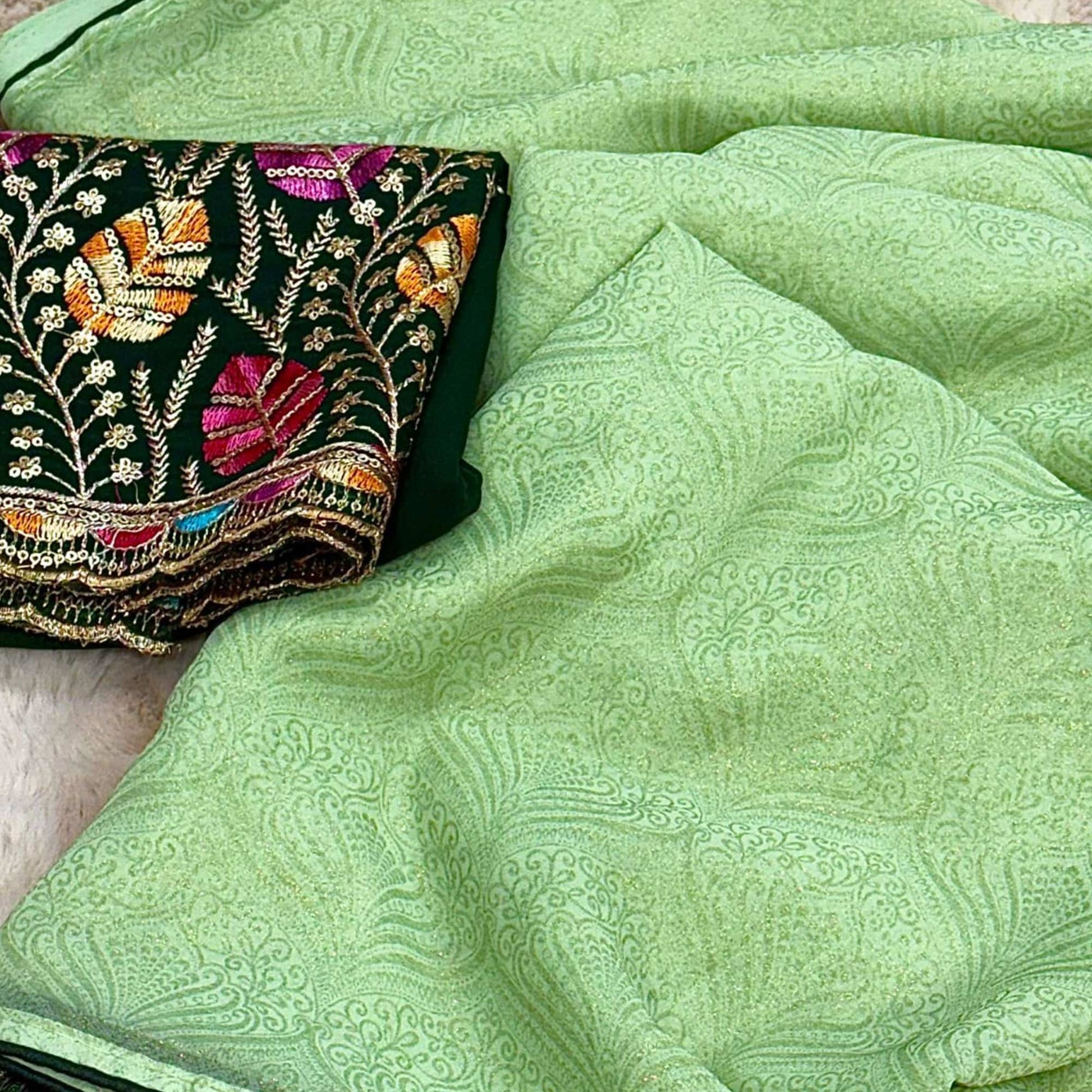 green-floral-printed-georgette-saree-22