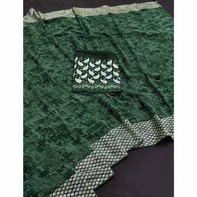 green-abstract-printed-georgette-saree