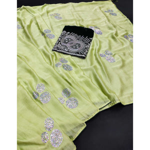 green-mirror-work-embroidered-chiffon-saree