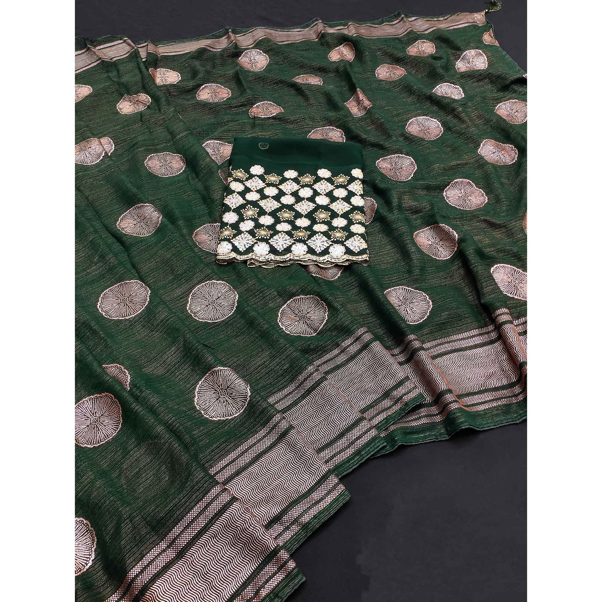 green-foil-printed-georgette-saree-9