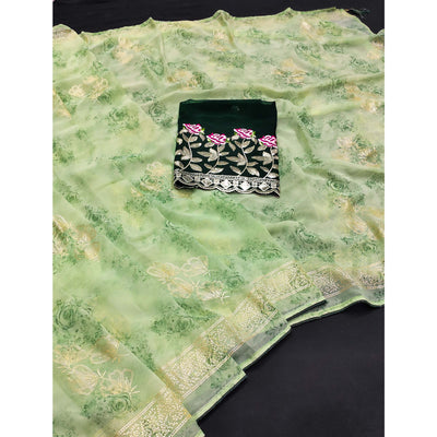 green-floral-printed-georgette-saree-28