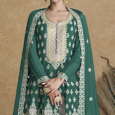 green-floral-embroidered-georgette-semi-stitched-suit