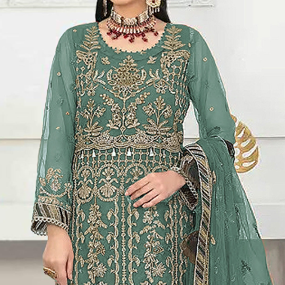 green-floral-embroidered-net-semi-stitched-pakistani-suit-1