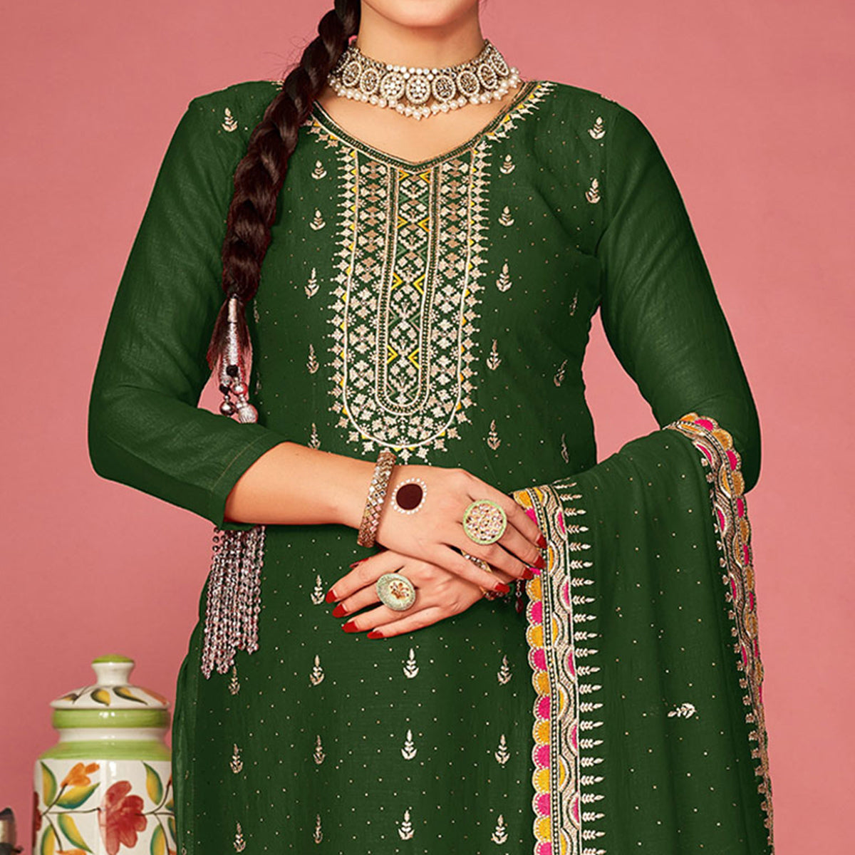green-embroidered-with-swarovski-vichitra-silk-semi-stitched-suit