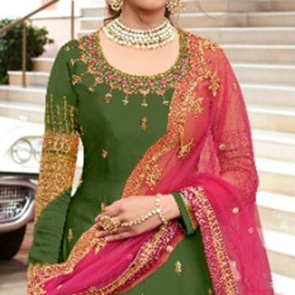 green-embroidered-georgette-lehenga-kameez-and-suit