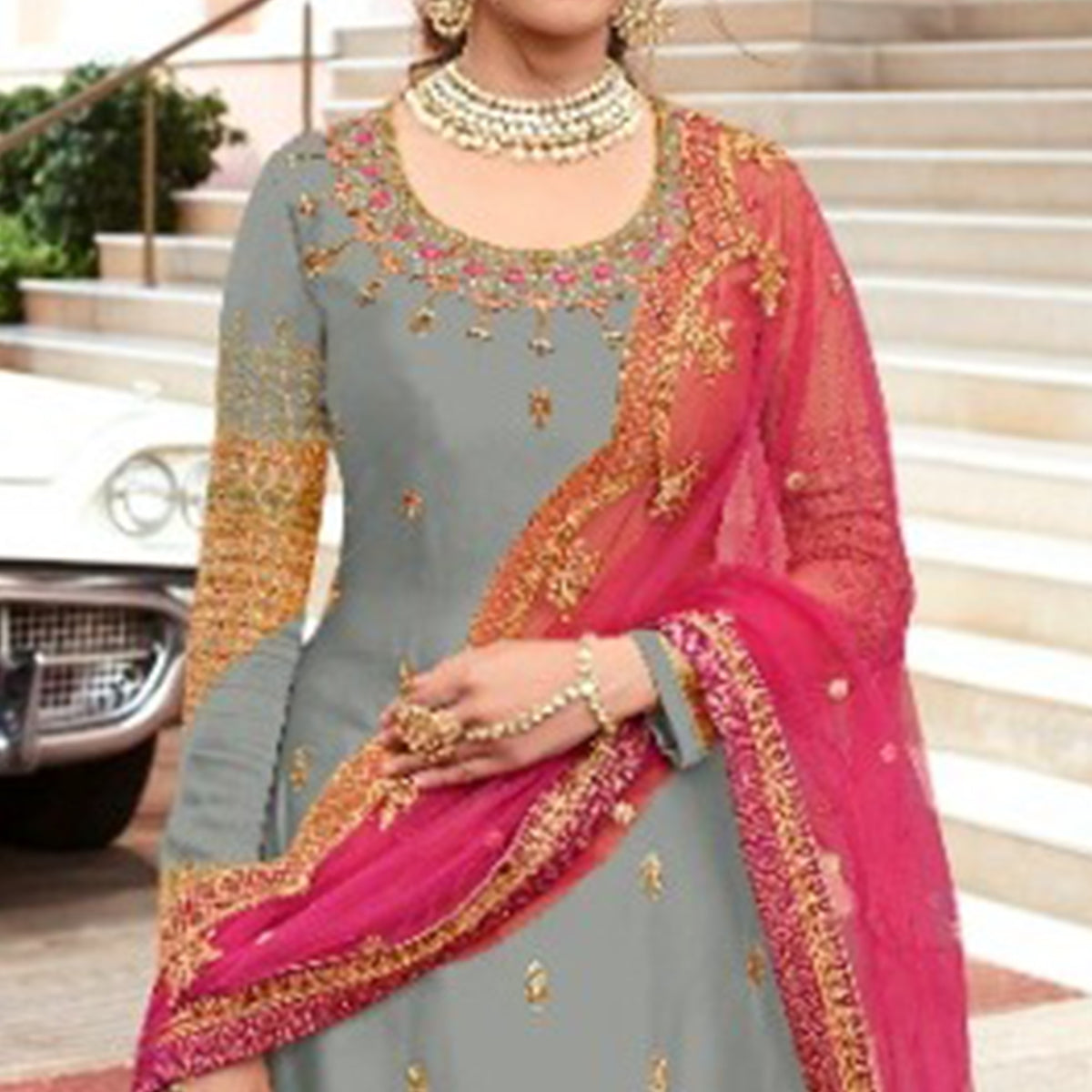 grey-embroidered-georgette-lehenga-kameez-and-suit