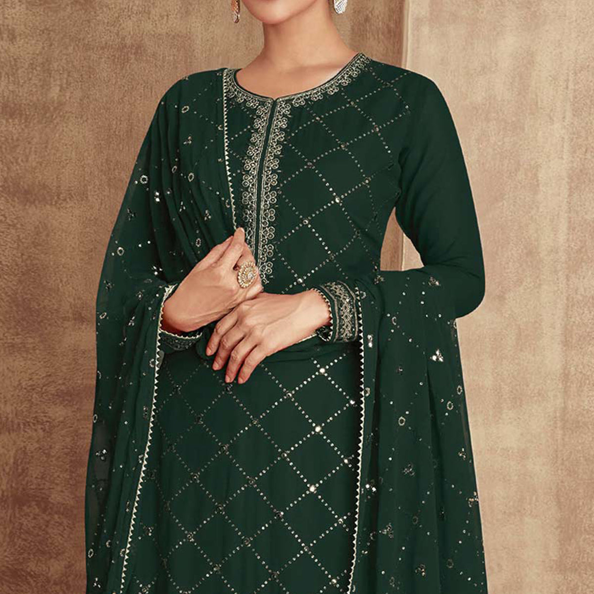 green-sequins-embroidered-georgette-semi-stitched-palazzo-suit