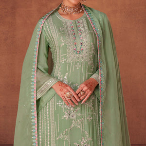 green-floral-sequins-embroidered-georgette-semi-stitched-palazzo-suit