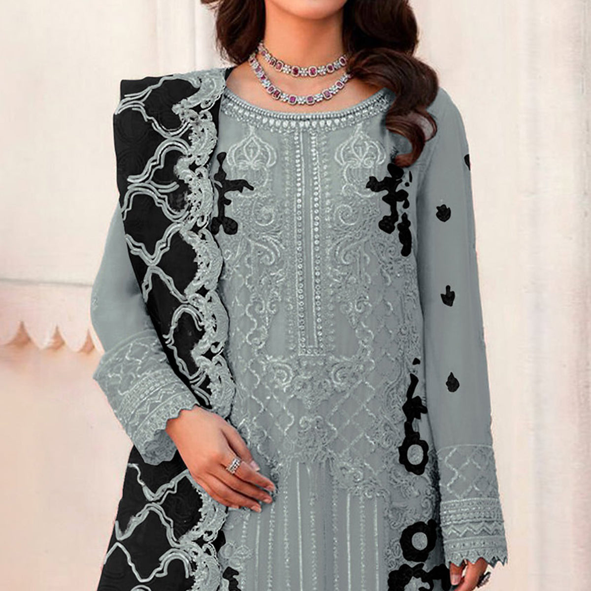 grey-floral-embroidered-organza-semi-stitched-pakistani-suit-1