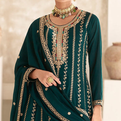 green-sequins-embroidered-georgette-semi-stitched-anarkali-suit-1