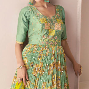 green-embroidered-with-printed-georgette-semi-stitched-anarkali-suit
