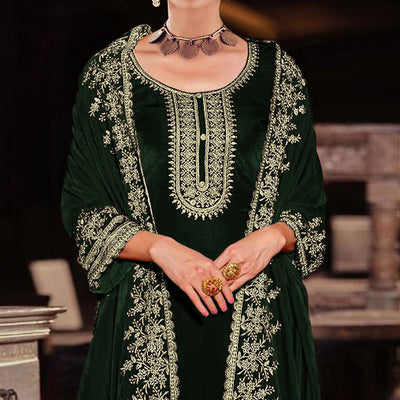 green-floral-embroidered-velvet-semi-stitched-suit