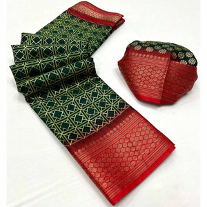 green-foil-printed-dola-silk-saree