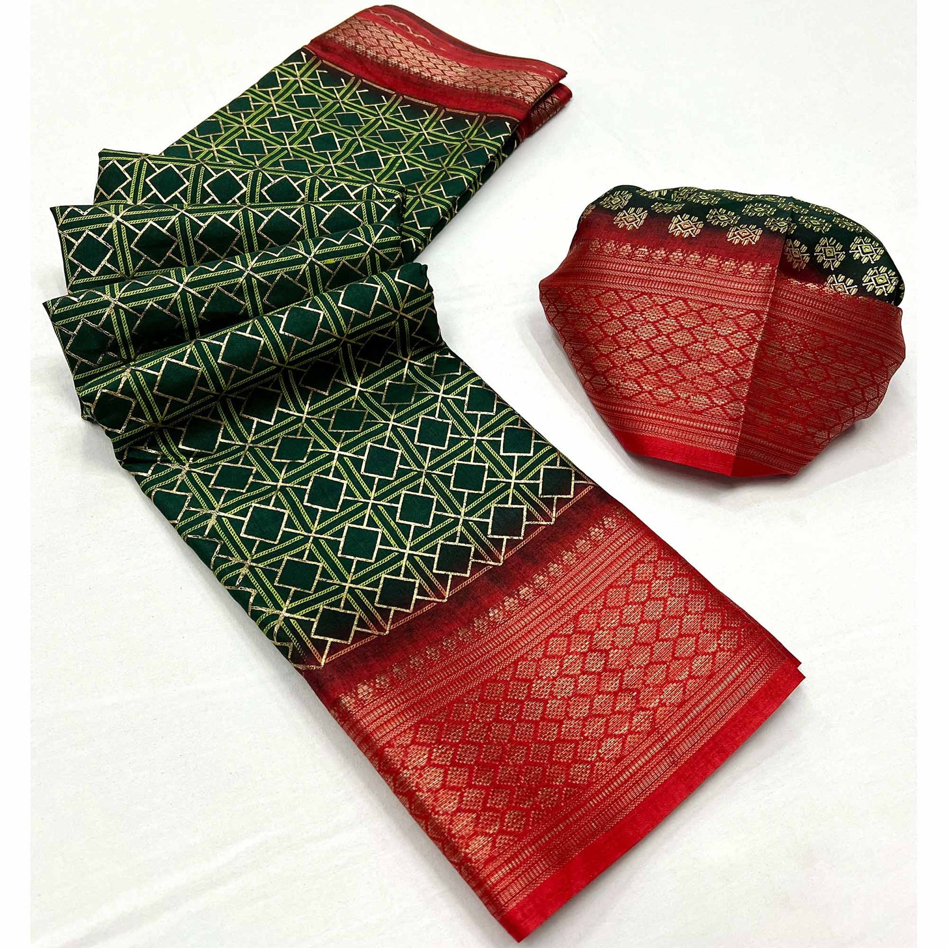 green-foil-printed-dola-silk-saree