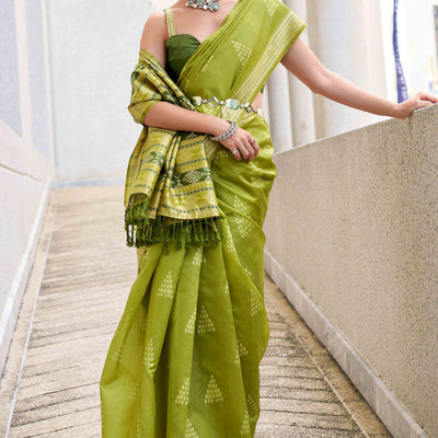 green-ikkat-woven-rayon-silk-saree