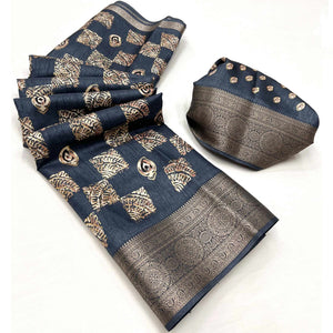 grey-foil-printed-dola-silk-saree-with-jacquard-border