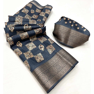 grey-foil-printed-dola-silk-saree-with-jacquard-border