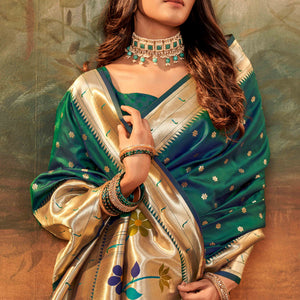 green-zari-weaving-pure-silk-paithani-saree-9