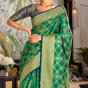 green-woven-patola-pure-silk-saree