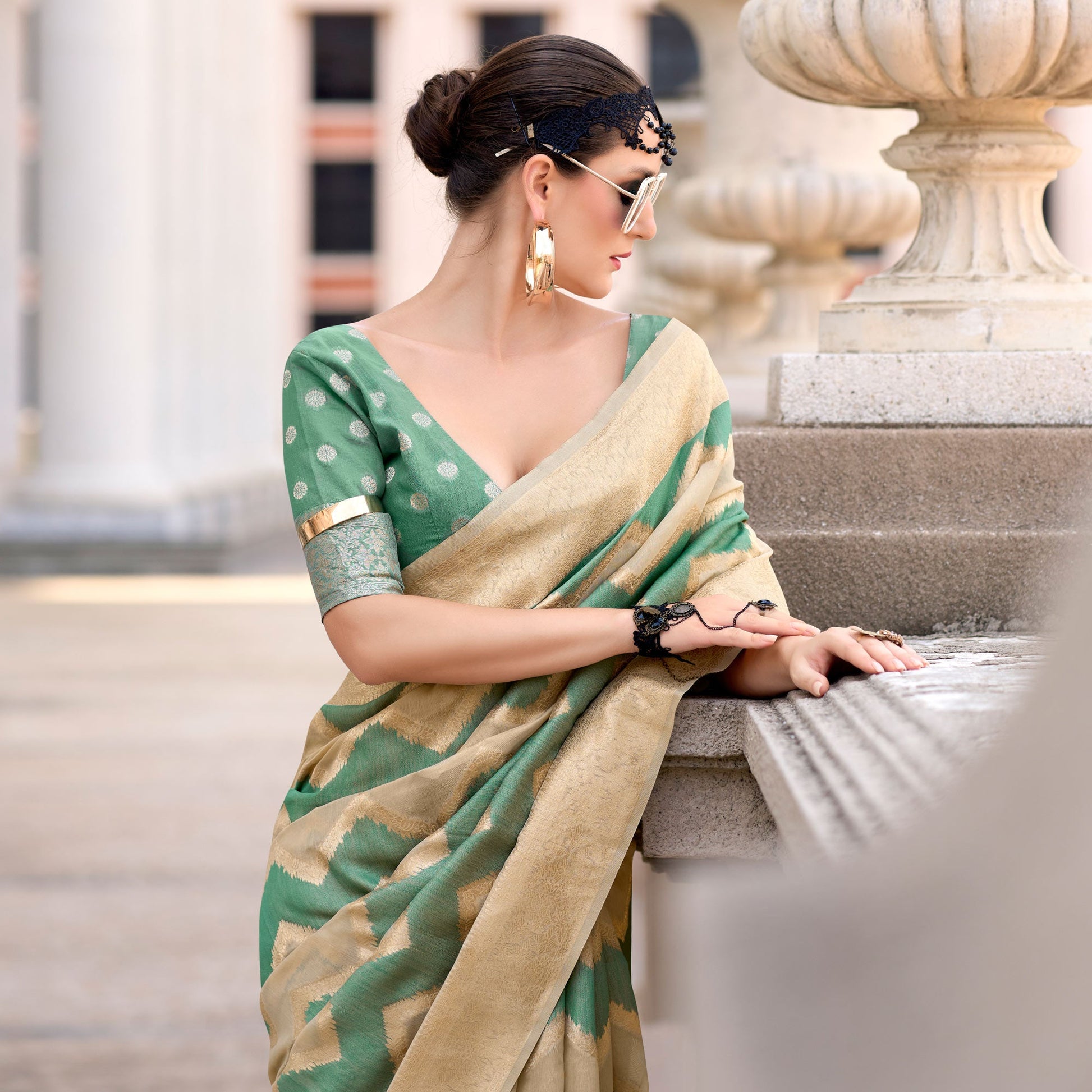 green-woven-cotton-silk-saree-13