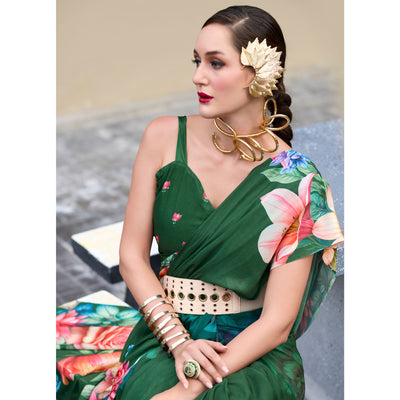 green-floral-printed-georgette-saree-20