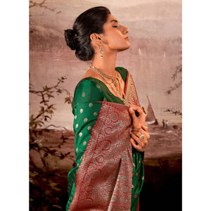 green-woven-butti-work-banarasi-silk-saree