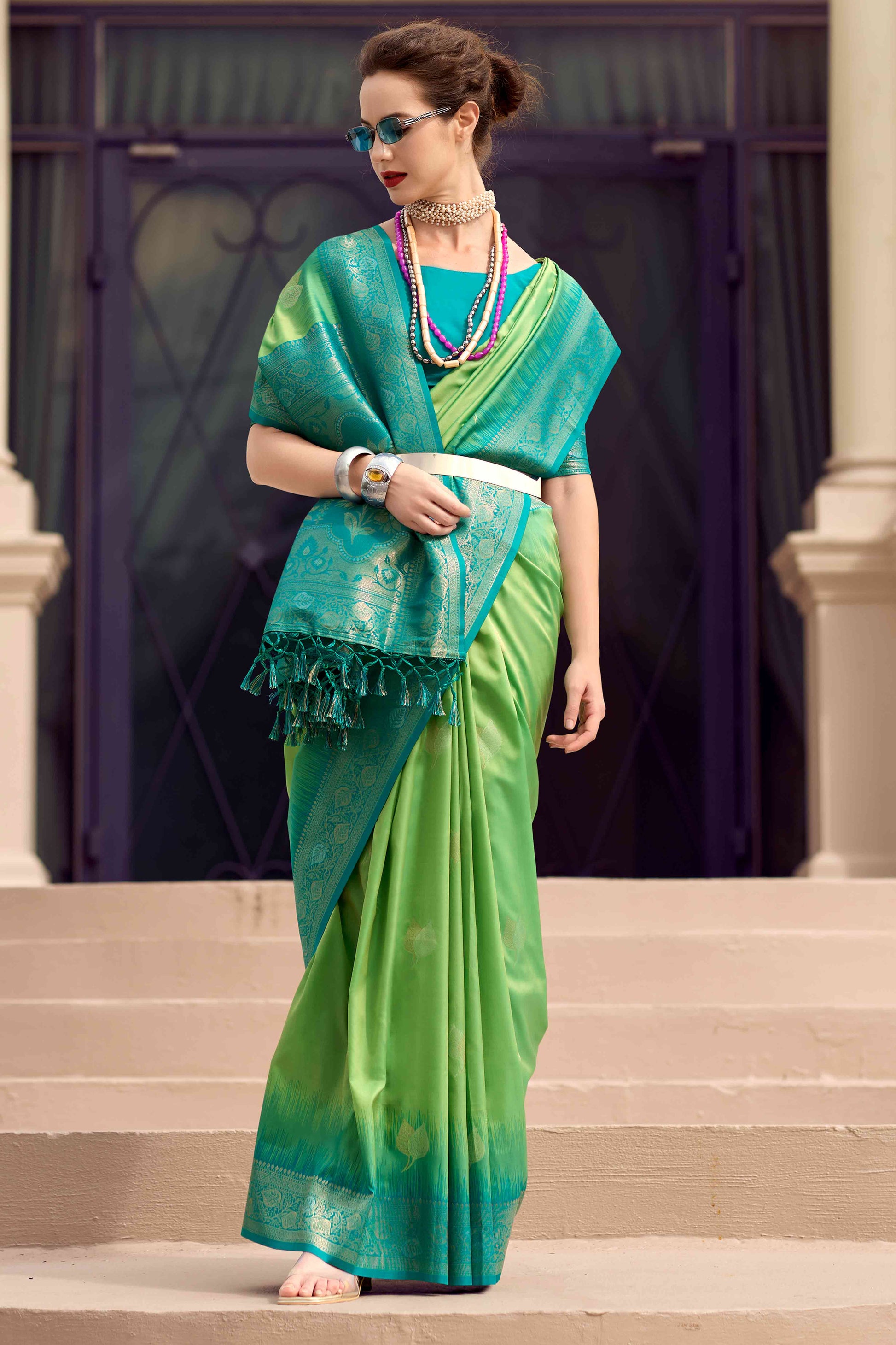 cream-digital-printed-satin-saree-1