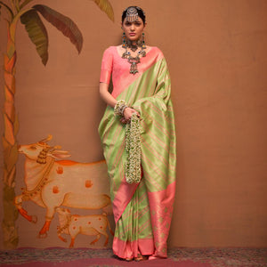 green-woven-art-silk-zari-saree