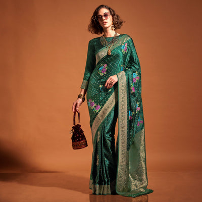 green-floral-woven-satin-saree-with-tassels-3
