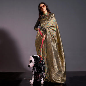 grey-floral-woven-chanderi-silk-saree