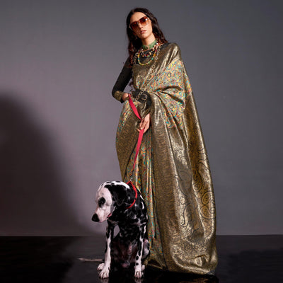 grey-floral-woven-chanderi-silk-saree