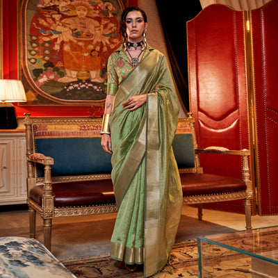 green-handloom-woven-chiffon-saree