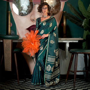 green-floral-design-zari-woven-satin-saree