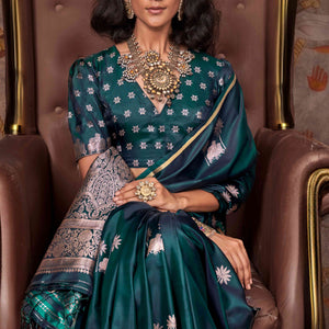 green-floral-zari-weaving-satin-saree