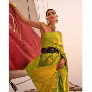 green-woven-satin-two-tone-saree-1