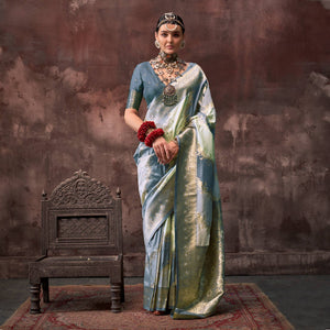 grey-floral-woven-art-silk-saree-with-tassels-1