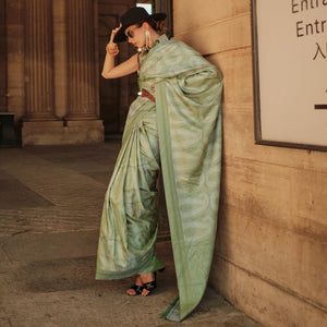 green-woven-satin-saree-with-tassels-1