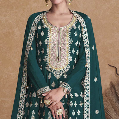 green-sequins-embroidered-georgette-semi-stitched-sharara-suit-1