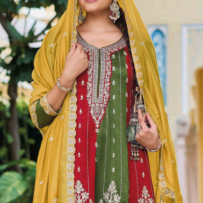 green-floral-embroidered-art-silk-free-size-stitched-anarkali-suit