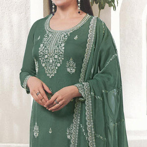 green-floral-embroidered-organza-semi-stitched-salwar-suit